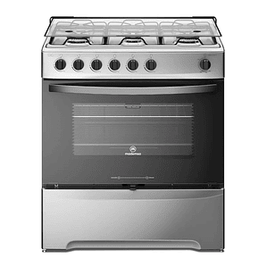 COCINA A GAS 6 PLATOS MADEMSA CON LIMPIAFÁCIL Y QUEMADORES LATERALES M 820 T INOX