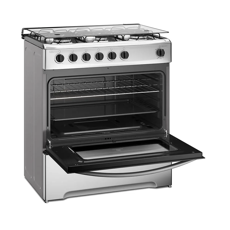 COCINA A GAS 6 PLATOS MADEMSA CON LIMPIAFÁCIL Y QUEMADORES LATERALES M 820 T INOX 3