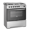 COCINA A GAS 6 PLATOS MADEMSA CON LIMPIAFÁCIL Y QUEMADORES LATERALES M 820 T INOX