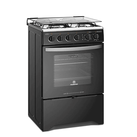COCINA A GAS 4 PLATOS MADEMSA CON LIMPIAFÁCIL Y TIMER M 775 BT NEGRA