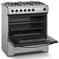 COCINA A GAS 6 PLATOS MADEMSA CON LIMPIAFÁCIL Y PARRILLAS DE ALAMBRÓN M 810 T INOX - Miniatura 4