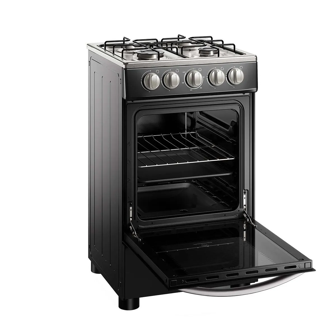 COCINA A GAS 4 PLATOS MADEMSA LIMPIAFÁCIL Y PARRILLAS DE ALAMBRÓN FM4IP NEGRA 6