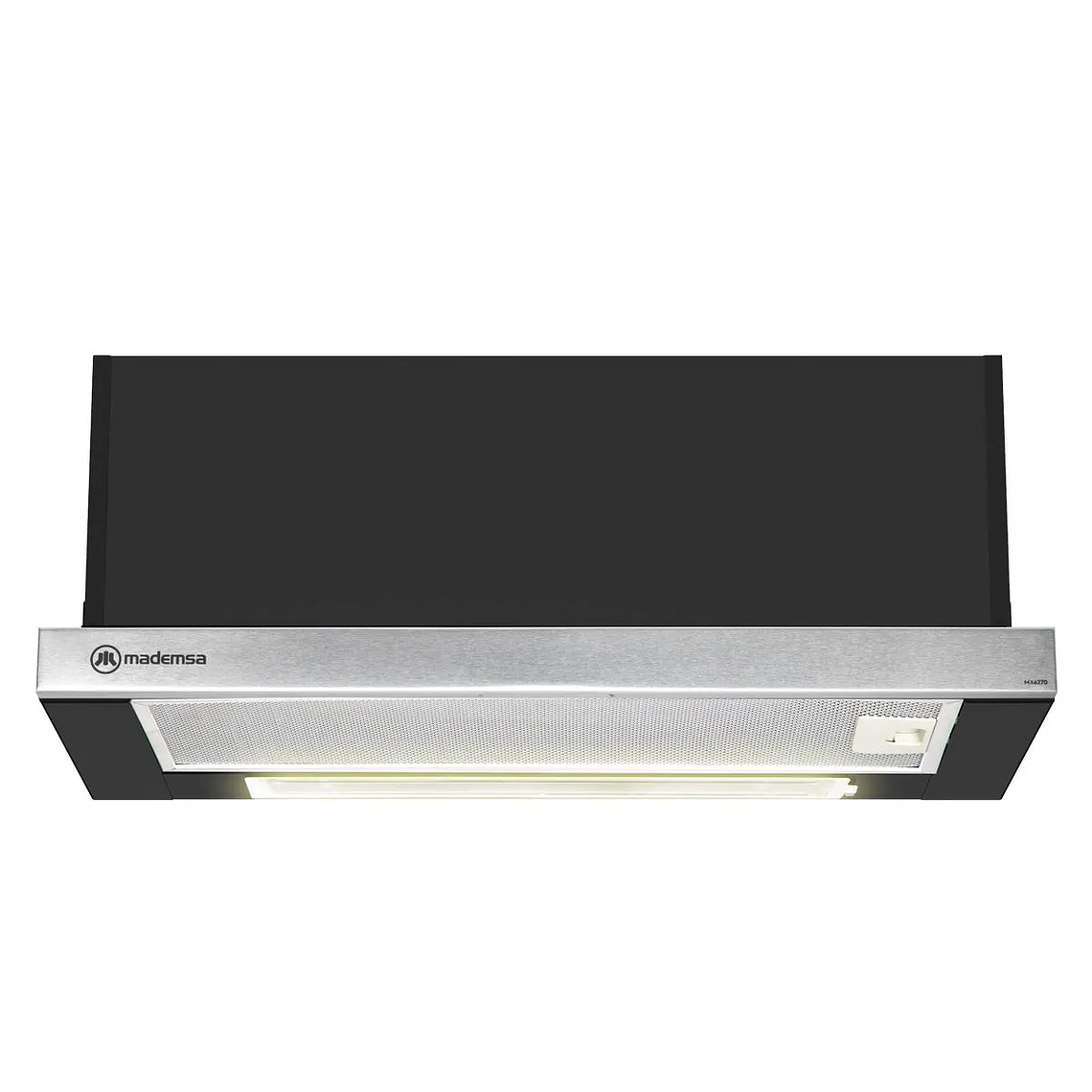 CAMPANA DE COCINA EXTRACTORA MADEMSA RETRÁCTIL 60CM EMPOTRABLE MX 6270 NEGRA 1