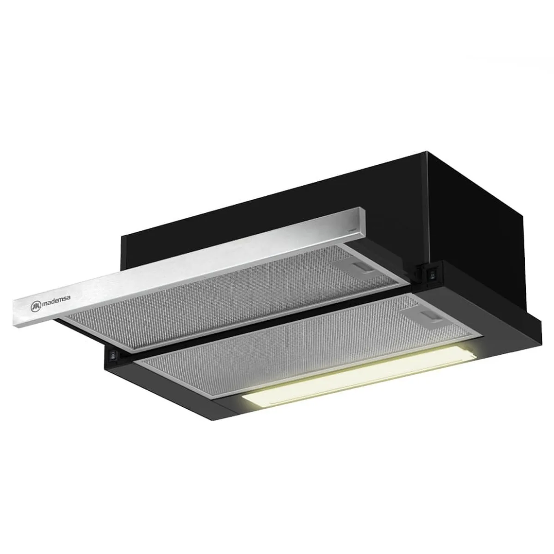 CAMPANA DE COCINA EXTRACTORA MADEMSA RETRÁCTIL 60CM EMPOTRABLE MX 6270 NEGRA 3