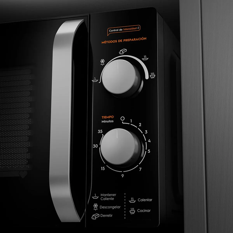 MICROONDAS MADEMSA 20 LITROS MANUAL DESCONGELAMIENTO INTELIGENTE MM20FBM NEGRO 4