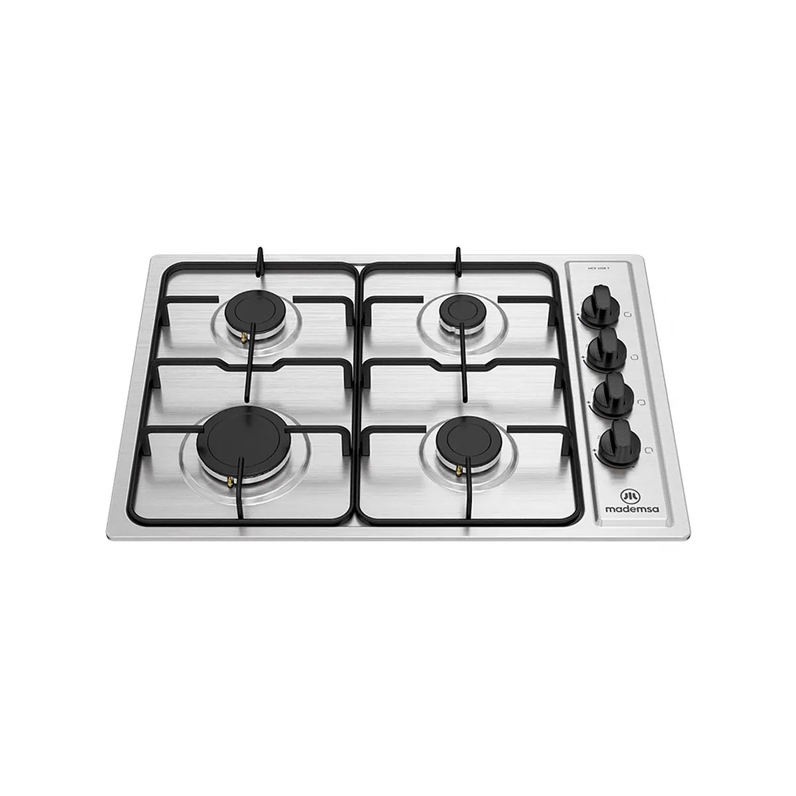 ENCIMERA A GAS 4 PLATOS MADEMSA ENCENDIDO ELÉCTRICO Y PARRILLA ESMALTADA MCE 435E T INOX 1