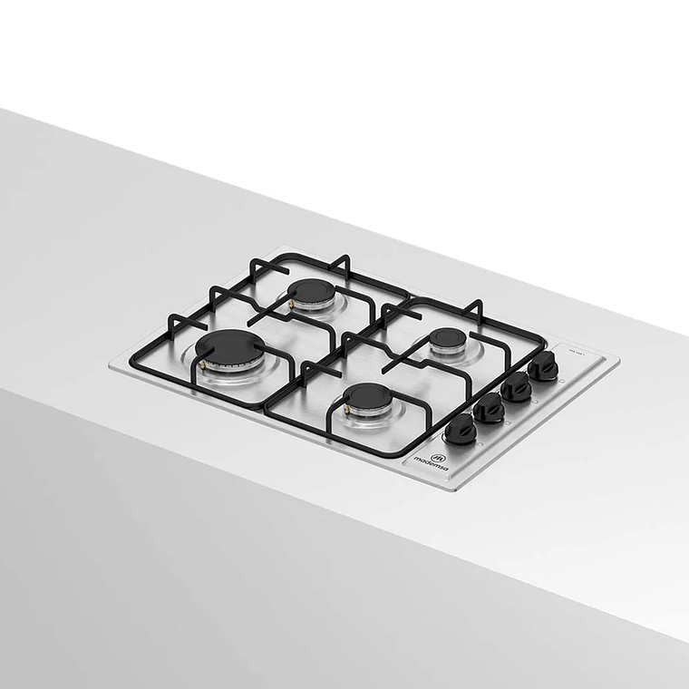 ENCIMERA A GAS 4 PLATOS MADEMSA ENCENDIDO ELÉCTRICO Y PARRILLA ESMALTADA MCE 435E T INOX 5