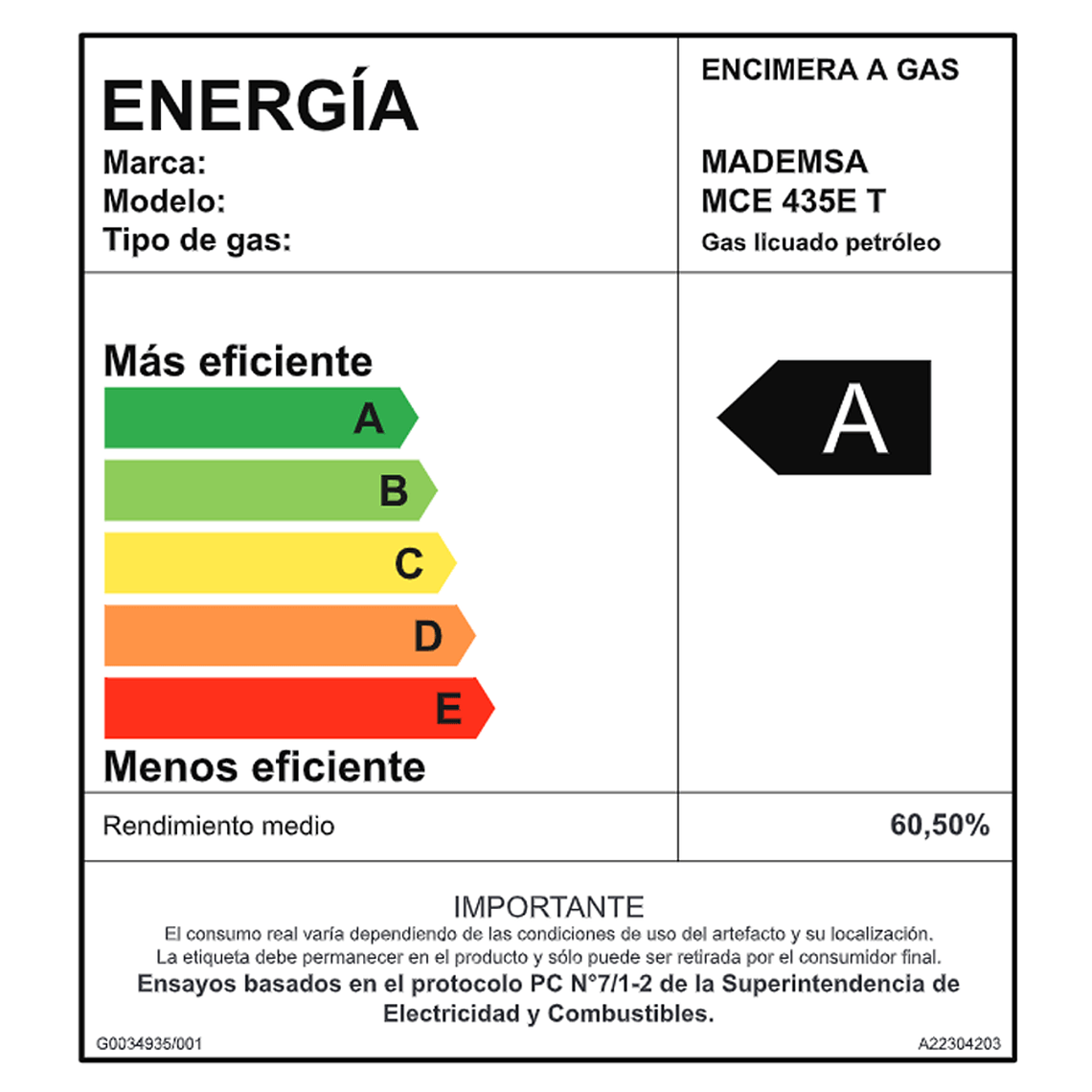 ENCIMERA A GAS 4 PLATOS MADEMSA ENCENDIDO ELÉCTRICO Y PARRILLA ESMALTADA MCE 435E T INOX 8