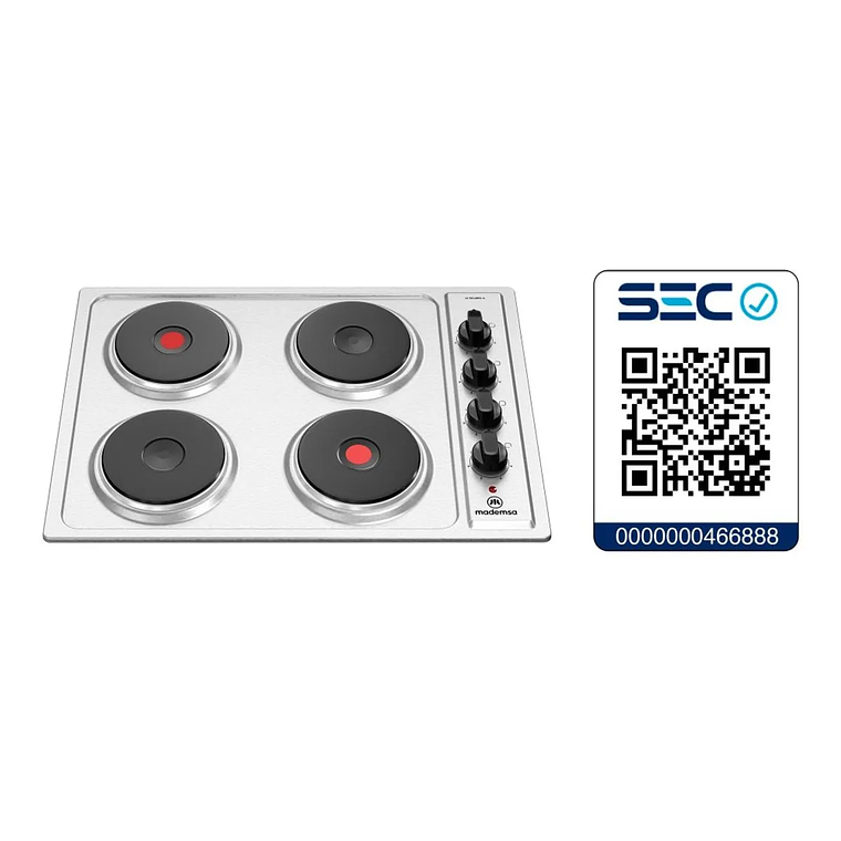 ENCIMERA ELÉCTRICA 4 PLATOS LUZ INDICADORA DE FUNCIONAMIENTO M EE48ED A INOX 8