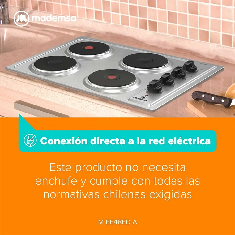 ENCIMERA ELÉCTRICA 4 PLATOS LUZ INDICADORA DE FUNCIONAMIENTO M EE48ED A INOX 6