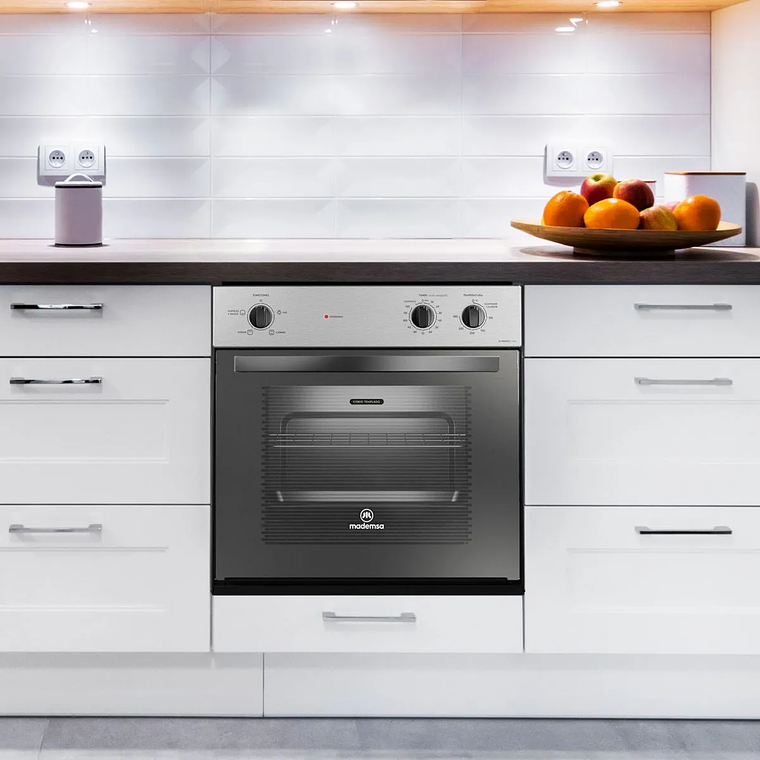 HORNO EMPOTRABLE ELÉCTRICO MADEMSA 66L TIMER Y CAVIDAD ESMALTADA M SPAZIO 140A GRIS 8