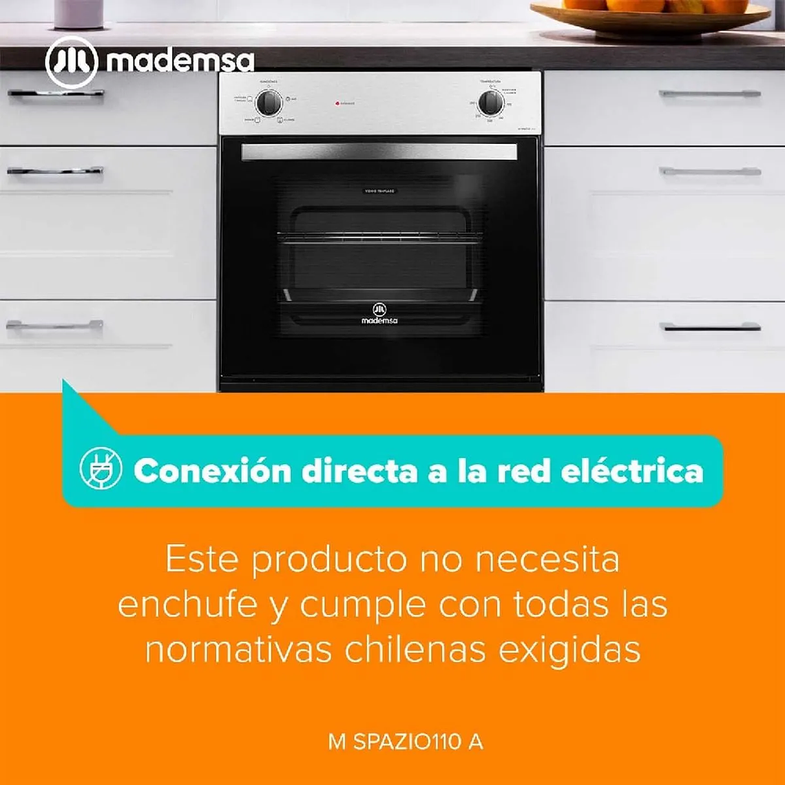 HORNO EMPOTRABLE ELÉCTRICO MADEMSA 66L TIMER Y CAVIDAD ESMALTADA M SPAZIO 110A NEGRO 11