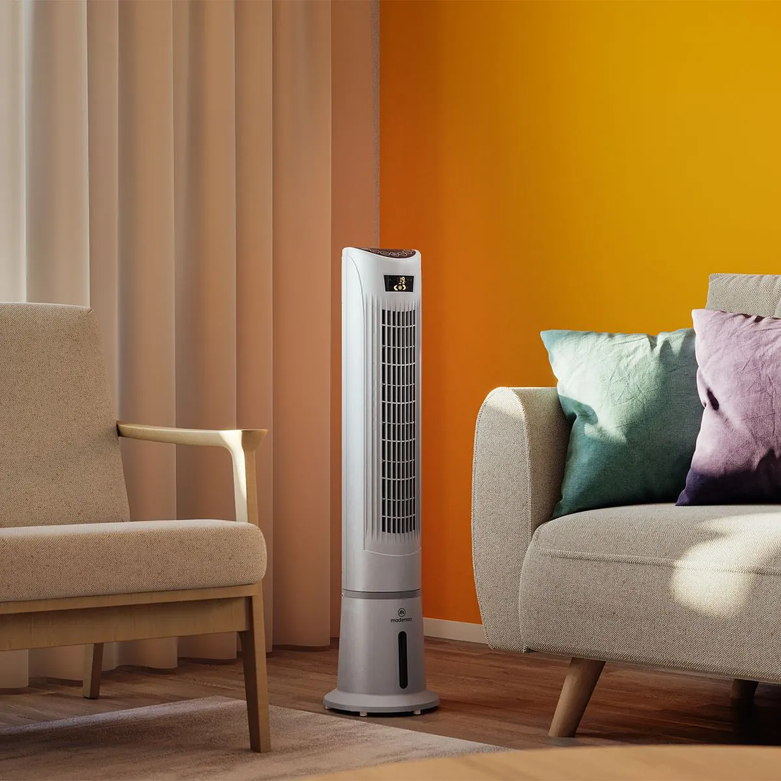 ENFRIADOR DE AIRE DE TORRE MADEMSA 45W CONTROL REMOTO Y SILENCIOSO TFM10 GRIS 8