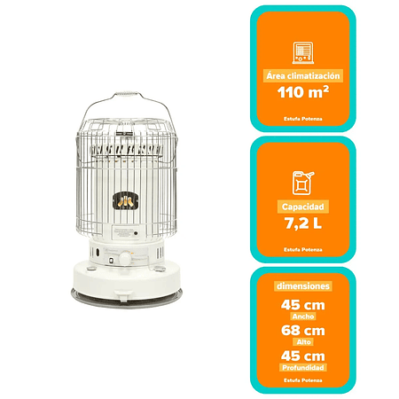 ESTUFA PARAFINA MECHA MADEMSA 7,2 LITROS 6,2 KW ENCENDIDO AUTOMÁTICO POTENZA