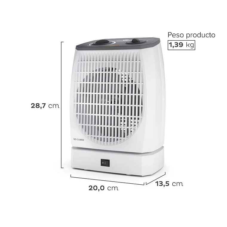 TERMOVENTILADOR MADEMSA 2000W Y TERMOSTATO TV550 BLANCO 4