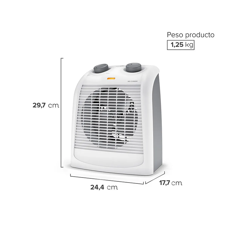 TERMOVENTILADOR MADEMSA 2000W 2 VELOCIDADES Y TERMOSTATO TV1000 BLANCO 3