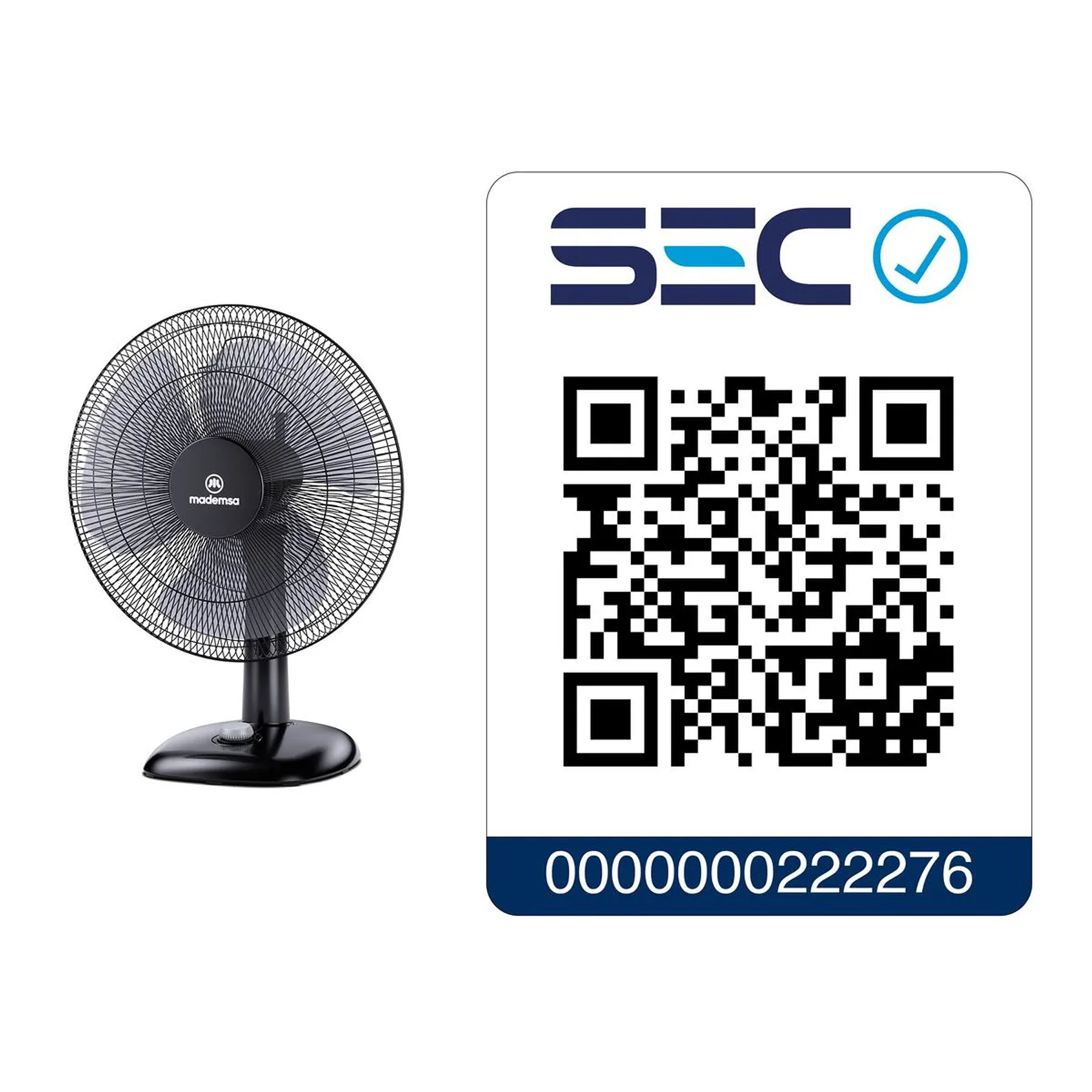 VENTILADOR SOBREMESA MADEMSA 40W 3 VELOCIDADES Y SILENCIOSO 40,6 CM DFM16 NEGRO