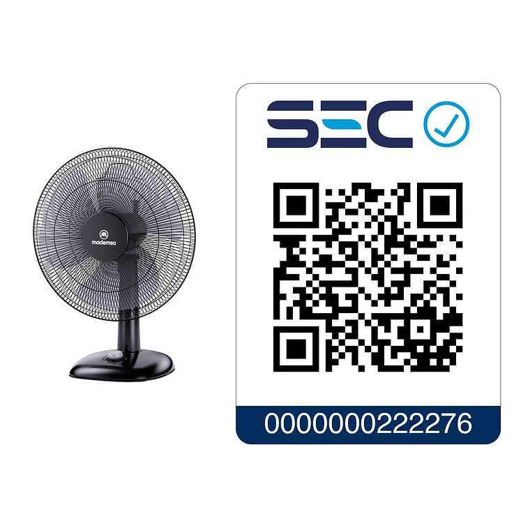 VENTILADOR SOBREMESA MADEMSA 40W 3 VELOCIDADES Y SILENCIOSO 40,6 CM DFM16 NEGRO 10