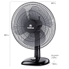 VENTILADOR SOBREMESA MADEMSA 40W 3 VELOCIDADES Y SILENCIOSO 40,6 CM DFM16 NEGRO