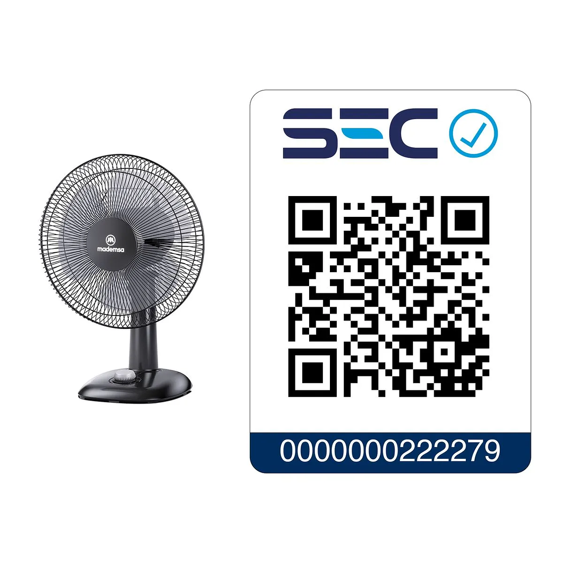 VENTILADOR SOBREMESA MADEMSA 45W 3 VELOCIDADES Y SILENCIOSO 30,5CM DFM12 NEGRO 10