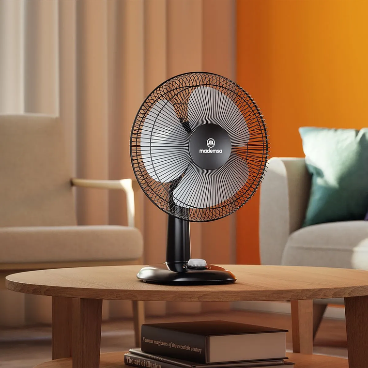 VENTILADOR SOBREMESA MADEMSA 45W 3 VELOCIDADES Y SILENCIOSO 30,5CM DFM12 NEGRO 5
