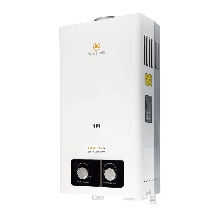 CALEFONT GAS NATURAL MADEMSA 10 LITROS TIRO NATURAL IONIZADO ESSENTIAL 10 ECO GN BLANCO 3