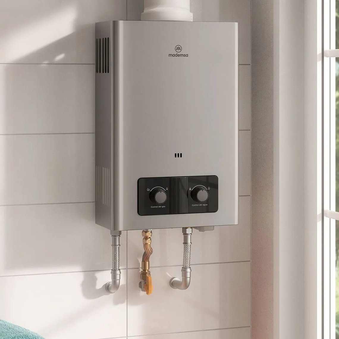 CALEFONT GAS LICUADO MADEMSA 8 LITROS TIRO NATURAL IONIZADO CMN08G GRIS 6