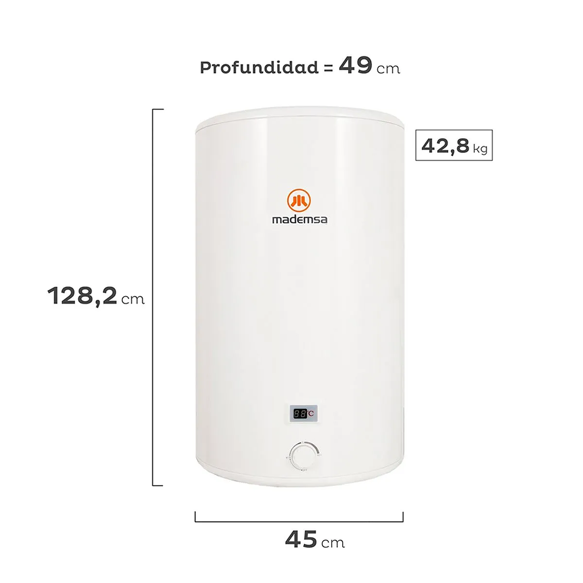 TERMO ELÉCTRICO MADEMSA 150 LITROS MURAL TERM 150 BLANCO 5