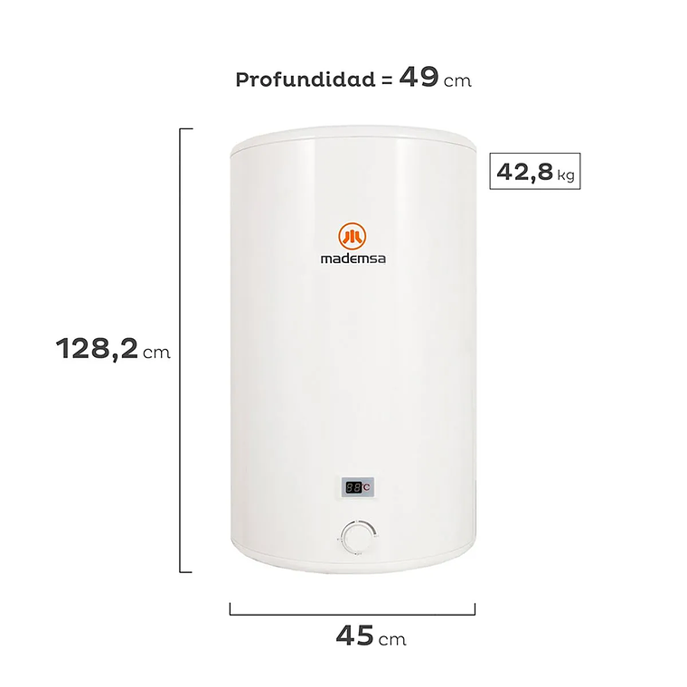 TERMO ELÉCTRICO MADEMSA 150 LITROS MURAL TERM 150 BLANCO 5