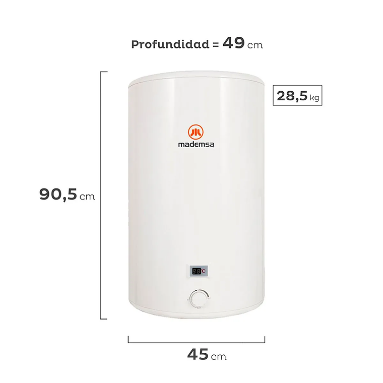 TERMO ELÉCTRICO MADEMSA 100 LITROS MURAL TERM 100 BLANCO 4