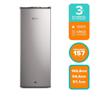 CONGELADOR FREEZER MADEMSA VERTICAL 157L FRÍO DIRECTO CON PUERTA REVERSIBLE M265V INOX