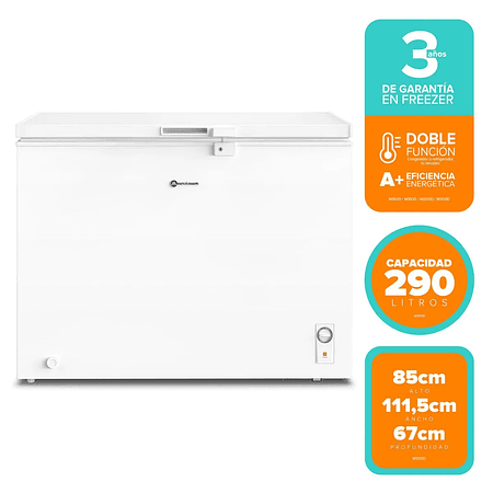 CONGELADOR FREEZER MADEMSA HORIZONTAL DUAL 290L FRÍO DIRECTO M300D BLANCO