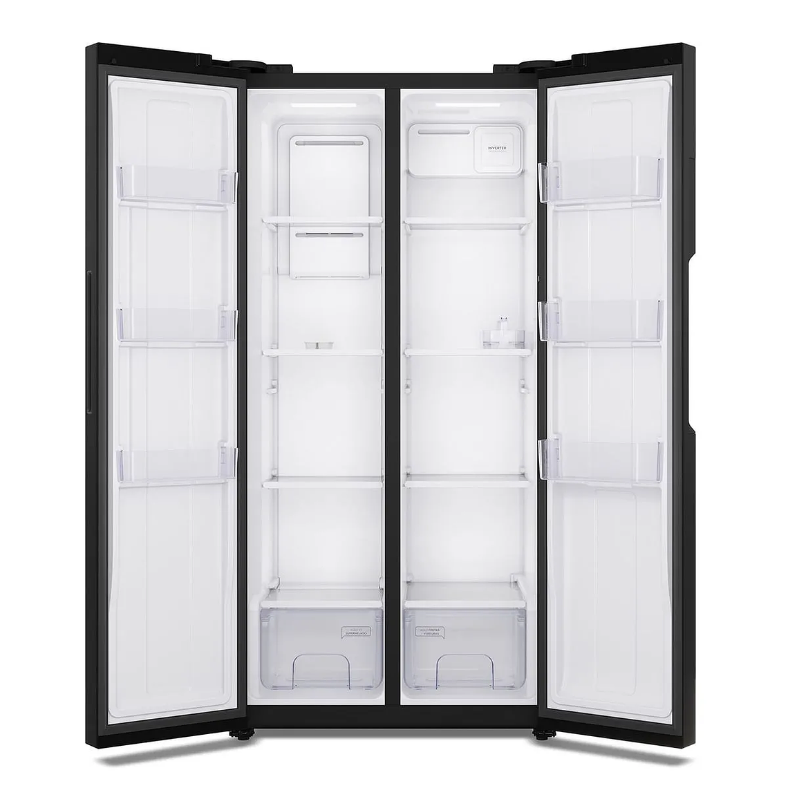 REFRIGERADOR MADEMSA 426L NO FROST SIDE BY SIDE INVERTER PANEL DIGITAL MAS430B NEGRO 7