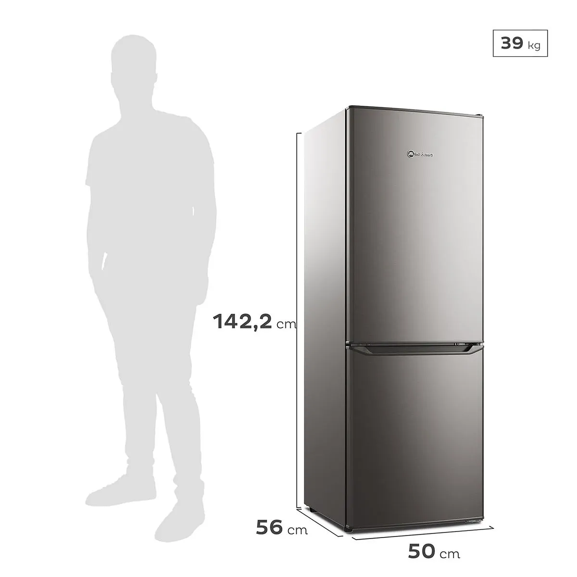 REFRIGERADOR MADEMSA 166L FRÍO DIRECTO BOTTOM FREEZER PUERTA REVERSIBLE MED165 INOX 4