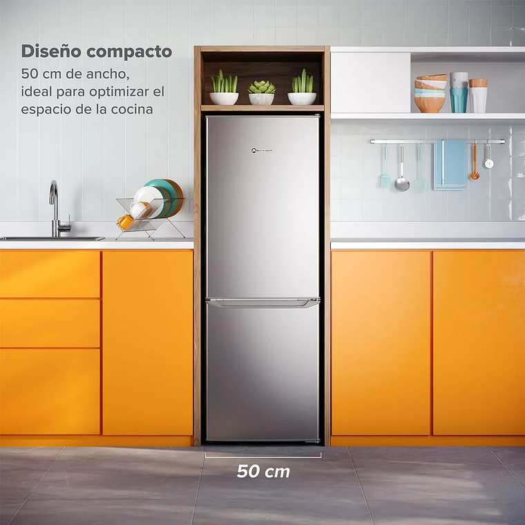 REFRIGERADOR MADEMSA 166L FRÍO DIRECTO BOTTOM FREEZER PUERTA REVERSIBLE MED165 INOX 7