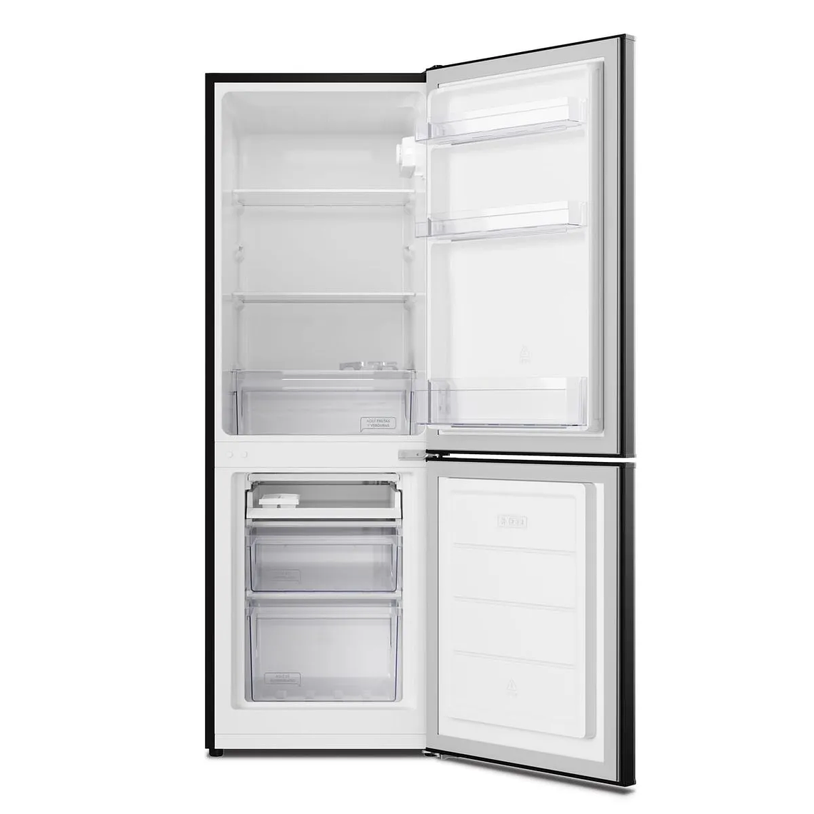 REFRIGERADOR MADEMSA 166L FRÍO DIRECTO BOTTOM FREEZER PUERTA REVERSIBLE MED165B NEGRO 5