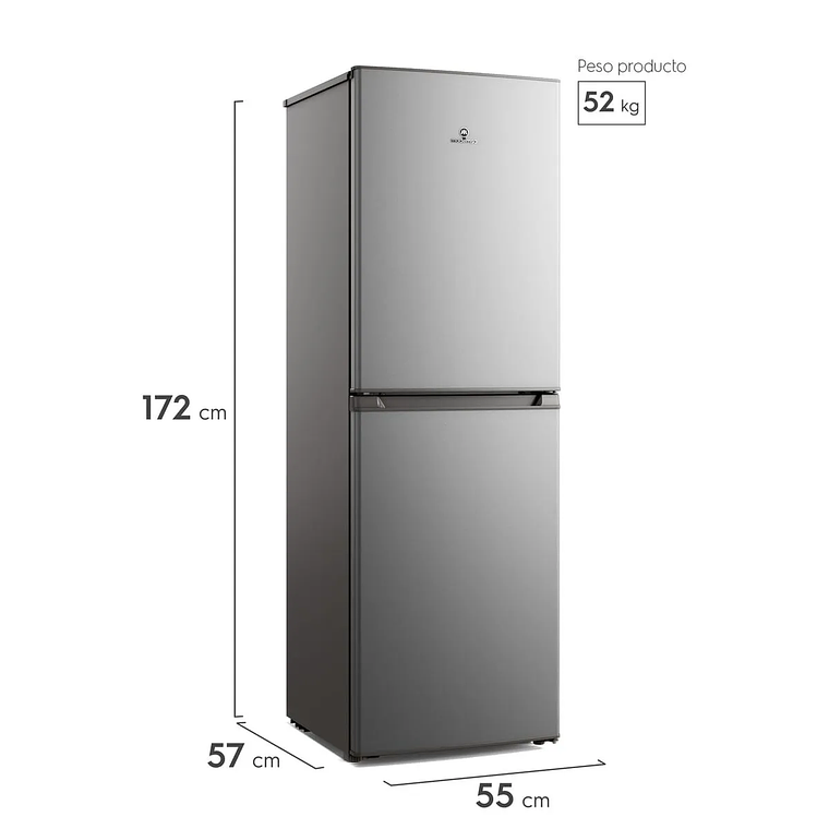 REFRIGERADOR MADEMSA 248L FRÍO DIRECTO BOTTOM FREEZER PUERTA REVERSIBLE MED250 SILVER 3