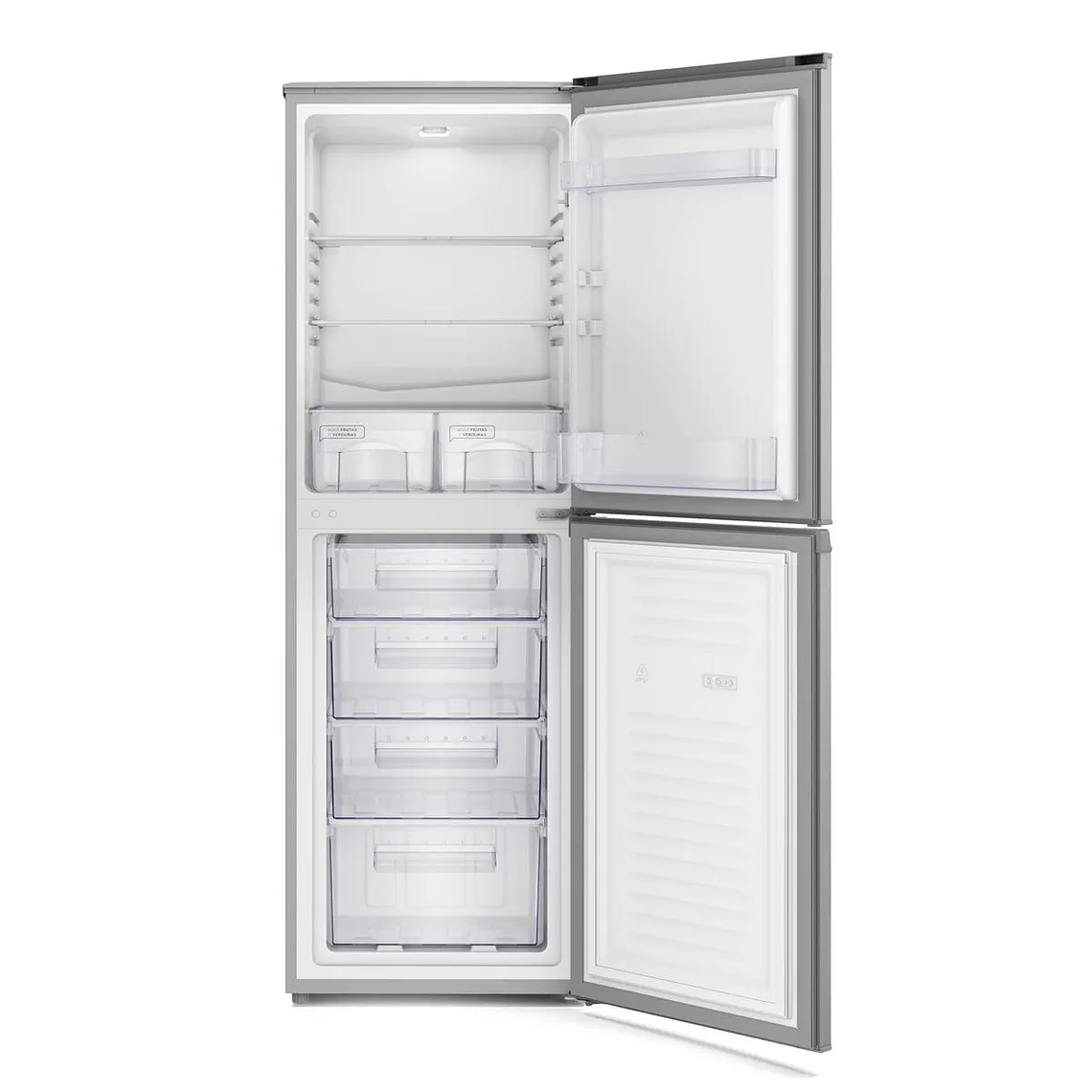 REFRIGERADOR MADEMSA 248L FRÍO DIRECTO BOTTOM FREEZER PUERTA REVERSIBLE MED250 SILVER 5