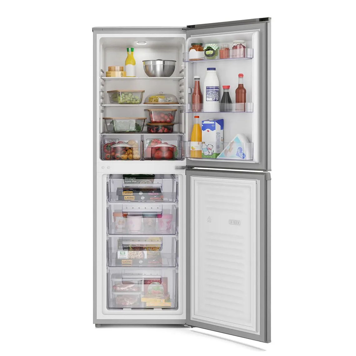 REFRIGERADOR MADEMSA 248L FRÍO DIRECTO BOTTOM FREEZER PUERTA REVERSIBLE MED250 SILVER 6