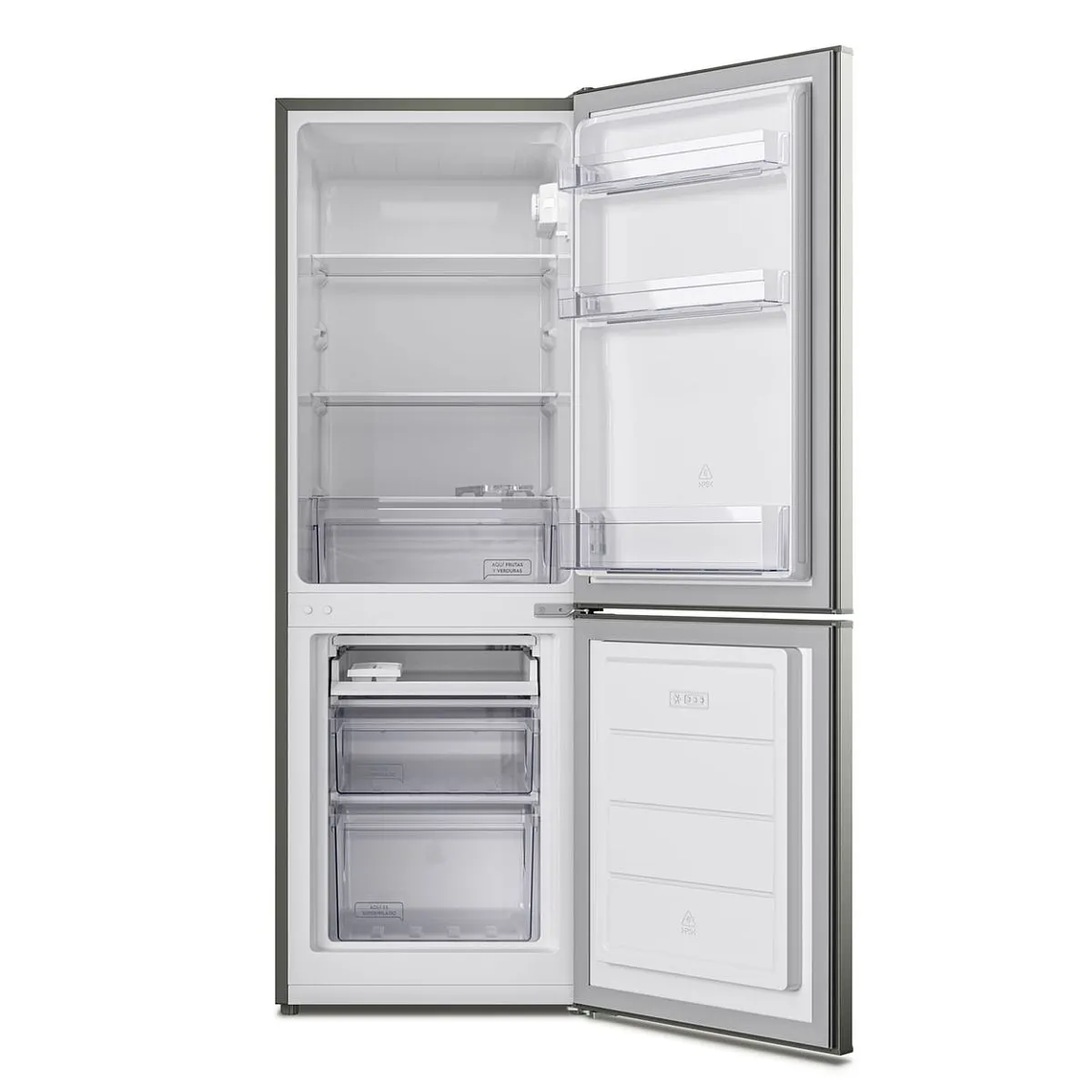 REFRIGERADOR MADEMSA 166L FRÍO DIRECTO BOTTOM FREEZER PUERTA REVERSIBLE MED165S SILVER 5