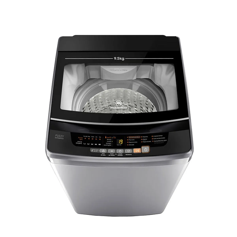 LAVADORA AUTOMÁTICA MADEMSA 9,5KG CARGA SUPERIOR FUZZY AUTOMÁTICO 9,5 SZG GRIS 3
