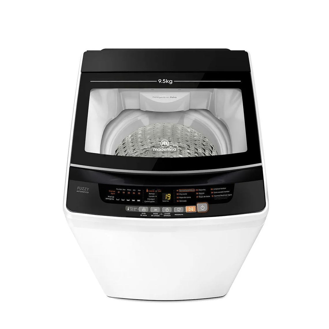 LAVADORA AUTOMÁTICA MADEMSA 9,5KG CARGA SUPERIOR FUZZY AUTOMÁTICO 9,5 BZG BLANCA 4