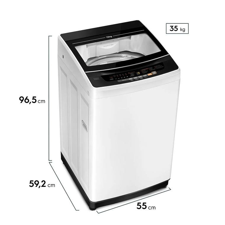 LAVADORA AUTOMÁTICA MADEMSA 12KG CARGA SUPERIOR FUZZY AUTOMÁTICO 12 BZG BLANCA 5