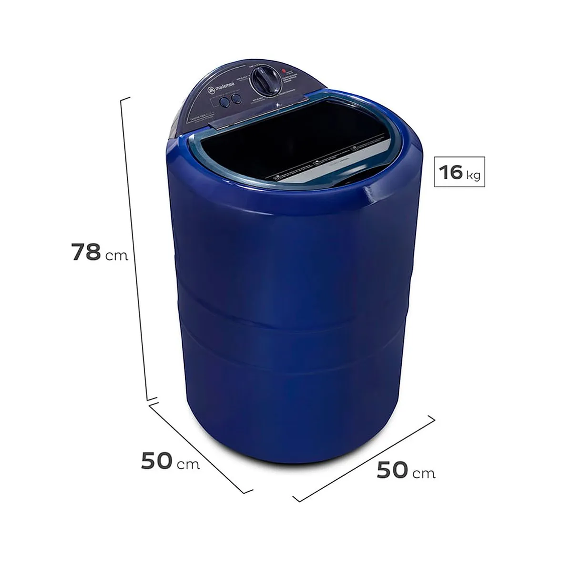 LAVADORA SEMI AUTOMÁTICA MADEMSA CARGA SUPERIOR CALEFACTOR TWISTER 5300 AZUL 5