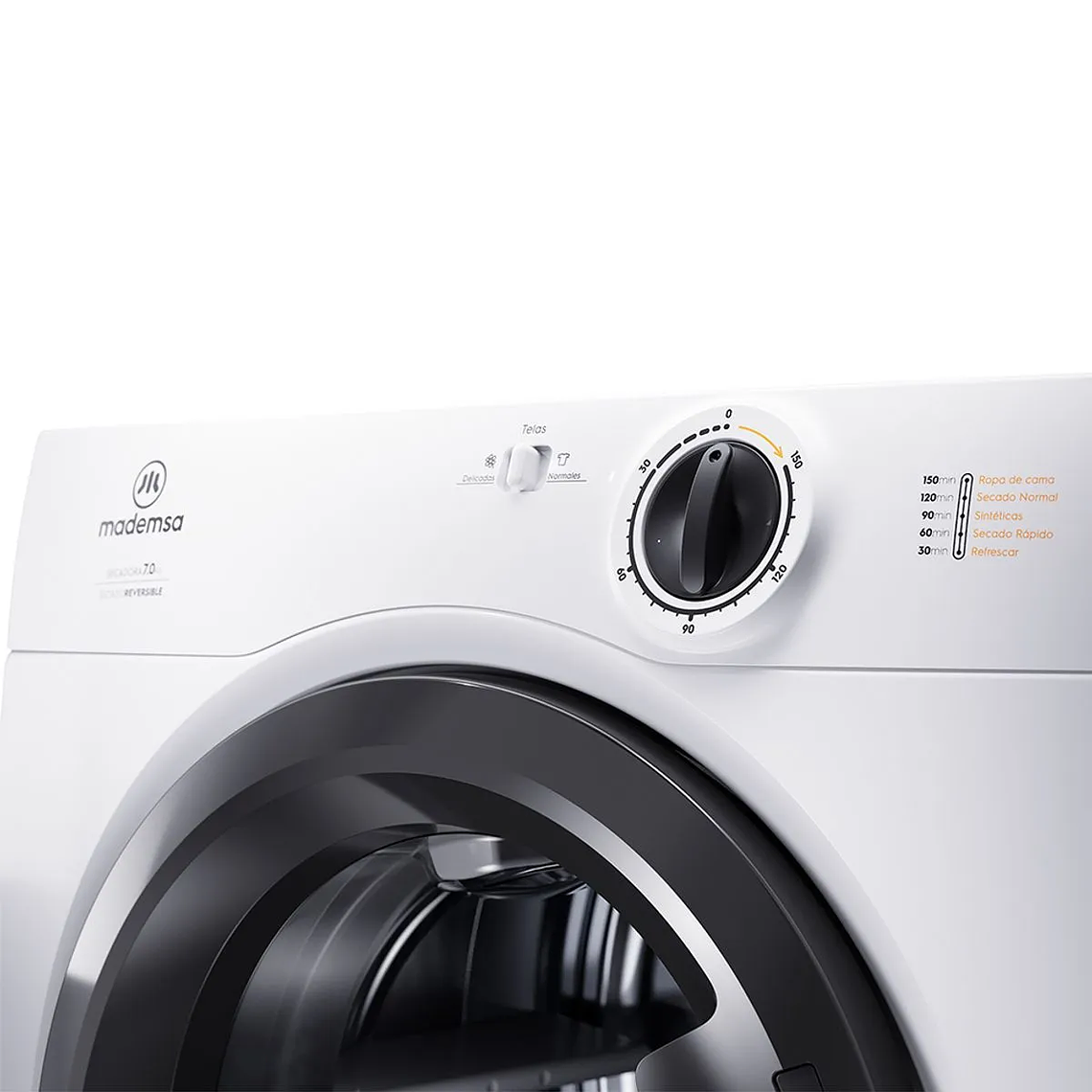 SECADORA DE ROPA MADEMSA 7KG CARGA FRONTAL CON SECADO REVERSIBLE 7D BZG BLANCA 4