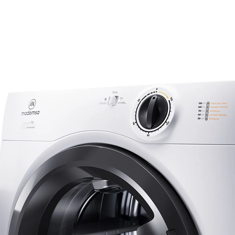 SECADORA DE ROPA MADEMSA 7KG CARGA FRONTAL CON SECADO REVERSIBLE 7D BZG BLANCA 4