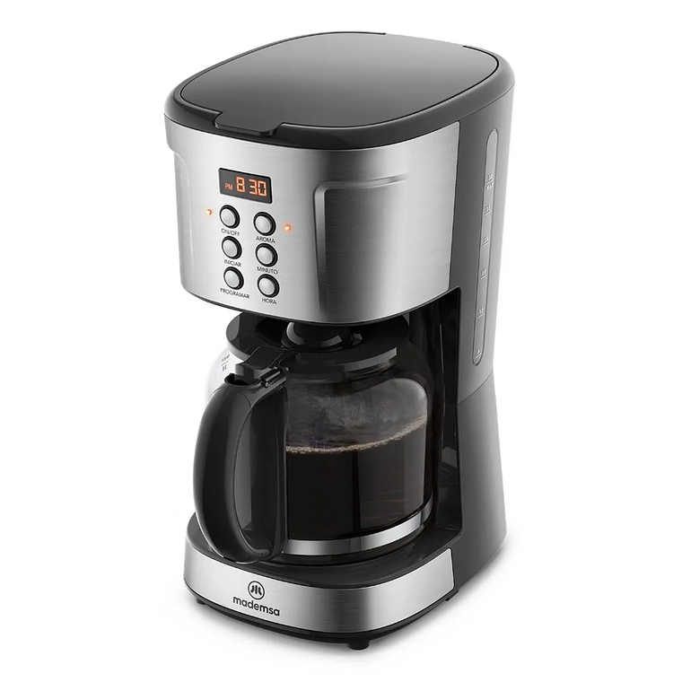 CAFETERA ELÉCTRICA MADEMSA 1,5L PROGRAMABLE 900W MCM30 ACERO INOXIDABLE 3