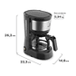 CAFETERA ELÉCTRICA MADEMSA 0,6L JARRA DE VIDRIO 600W MCM10 ACERO INOXIDABLE - Miniatura 3