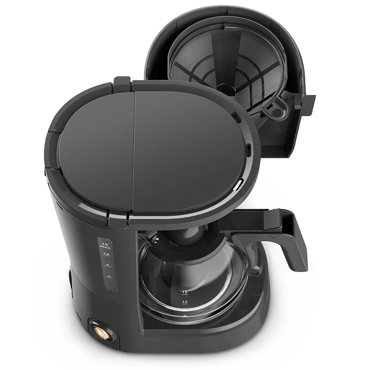 CAFETERA ELÉCTRICA MADEMSA 0,6L JARRA DE VIDRIO 600W MCM10 ACERO INOXIDABLE 6