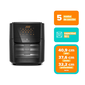 FREIDORA DE AIRE 5 EN 1 MADEMSA 12L CON PANEL DIGITAL 1700W MAF90 GRIS